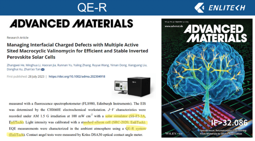 《Advanced Materials(IF32.086)》Managing Interfacial Charged Defects with Valinomycin to Achieve 24.06% Efficient Perovskite Solar Cells with Enhanced Efficiency and Stability by Zhan'ao Tan's Team